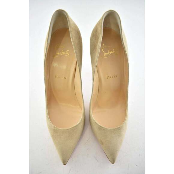 Christian Louboutin Pigalle Follies 100 Nocciola Nude Beige Suede Heel Pump 42 - Picture 9 of 9